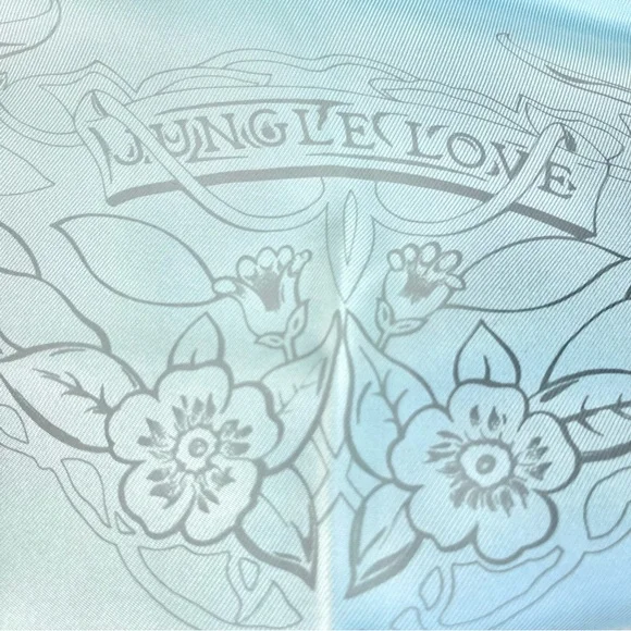 Hermés Jungle Love Silk Scarf in Pale Blue - Picture 6 of 10